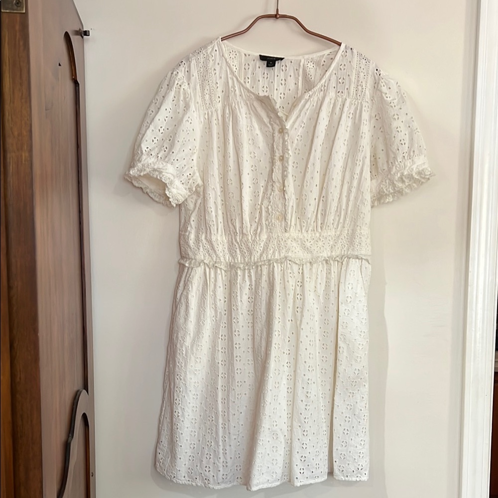 J. Crew White Puff Sleeve Sundress